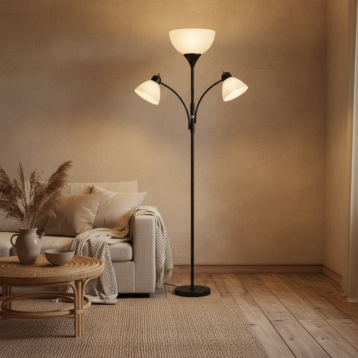 Luminara | Modern Black Standing Floor Lamp with Dimmable Reading Lights 5