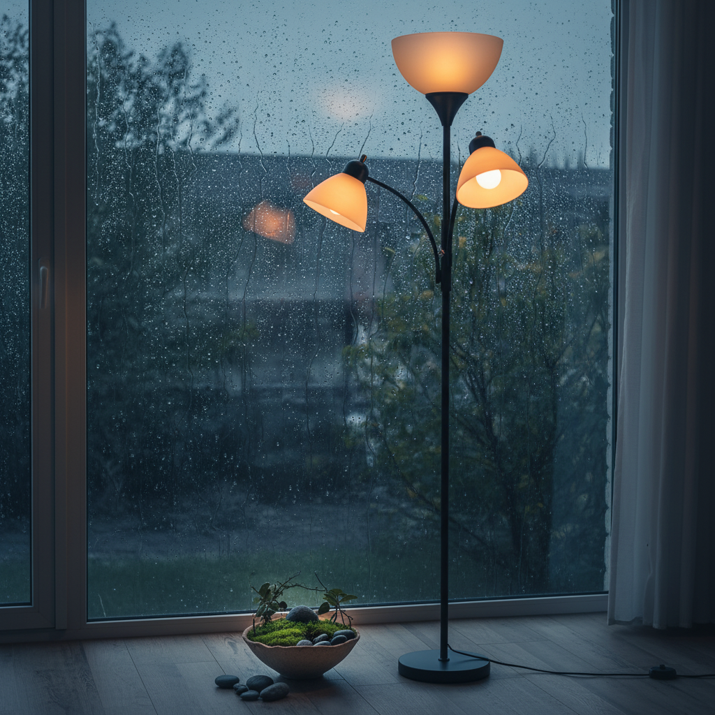 Luminara | Modern Black Standing Floor Lamp with Dimmable Reading Lights 3
