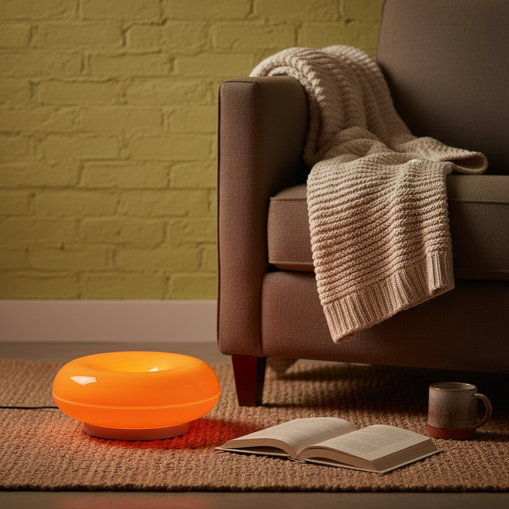 Cozy LED Table Lamp | Dimmable Donut Design for Ambient Bedroom Lighting 2