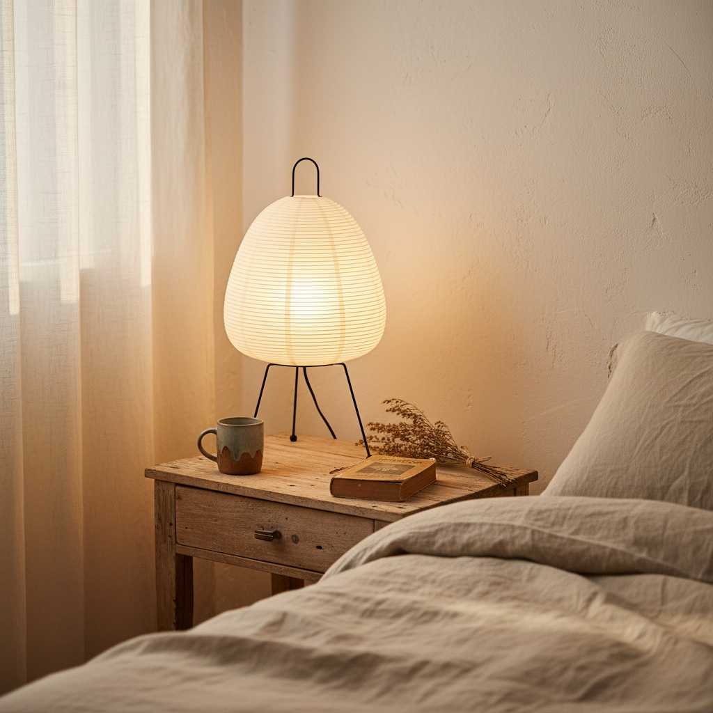 WabiSabiGlow | Serene Minimalist Rice Paper Ambient Light Lamp 6