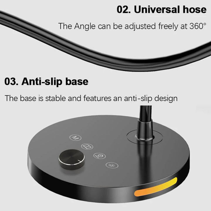 LED Desk Lamp Plug-In Knob Switch Five Level Dimming Desktop Reading Lamps Bedroom Dormitory Clip Type Iron Bedside Desk Light