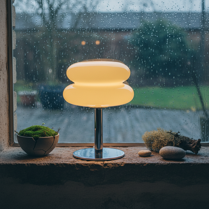 MacaronGlow | Elegant Colorful Glass Bedside Table Lamp for Ambient Lighting 25