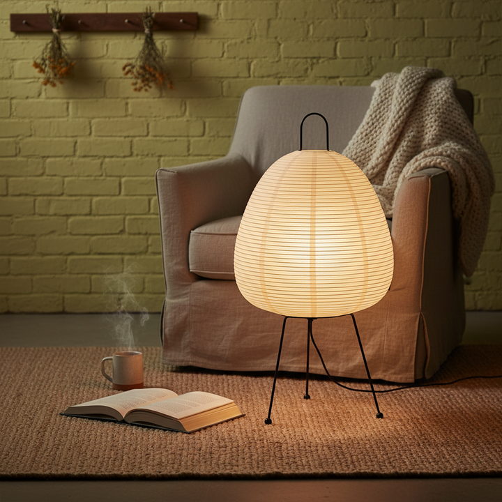 WabiSabiGlow | Serene Minimalist Rice Paper Ambient Light Lamp 3