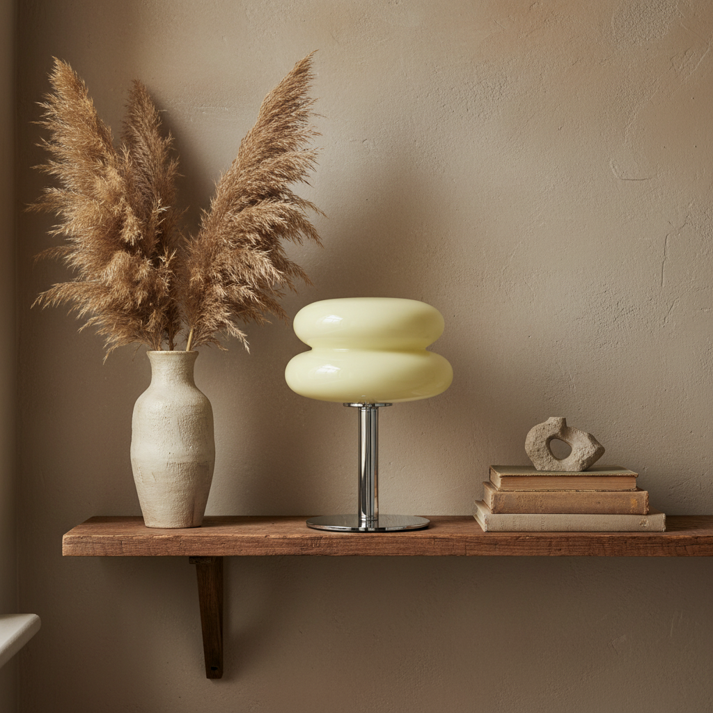MacaronGlow | Elegant Colorful Glass Bedside Table Lamp for Ambient Lighting 24