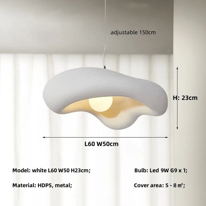 Dining Room Wabi Sabi G9 Led Pendant Lights New Creamy Style Suspend Lamp Bar Lustre Droplight Home Decor Hanging Lamps Fixture