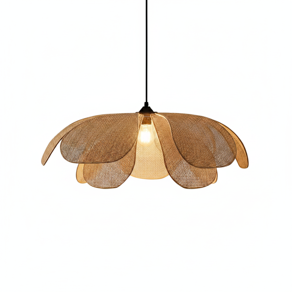 RattanGlow | Stylish Modern Hand-Woven Rattan Pendant Light Fixture 1