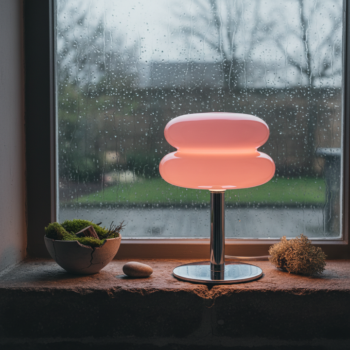 MacaronGlow | Elegant Colorful Glass Bedside Table Lamp for Ambient Lighting 19