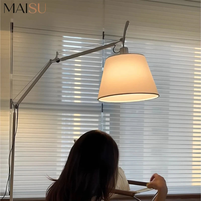 MAISU Nordic Adjustable Floor Lamp Long Arm LED Reading Light Table Lamp Desk Study Office Bedside Simple Design Home Decor