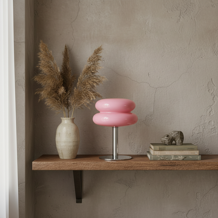 MacaronGlow | Elegant Colorful Glass Bedside Table Lamp for Ambient Lighting 21