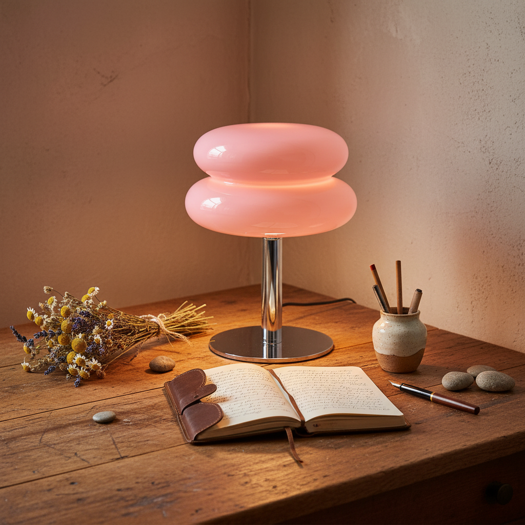 MacaronGlow | Elegant Colorful Glass Bedside Table Lamp for Ambient Lighting 18