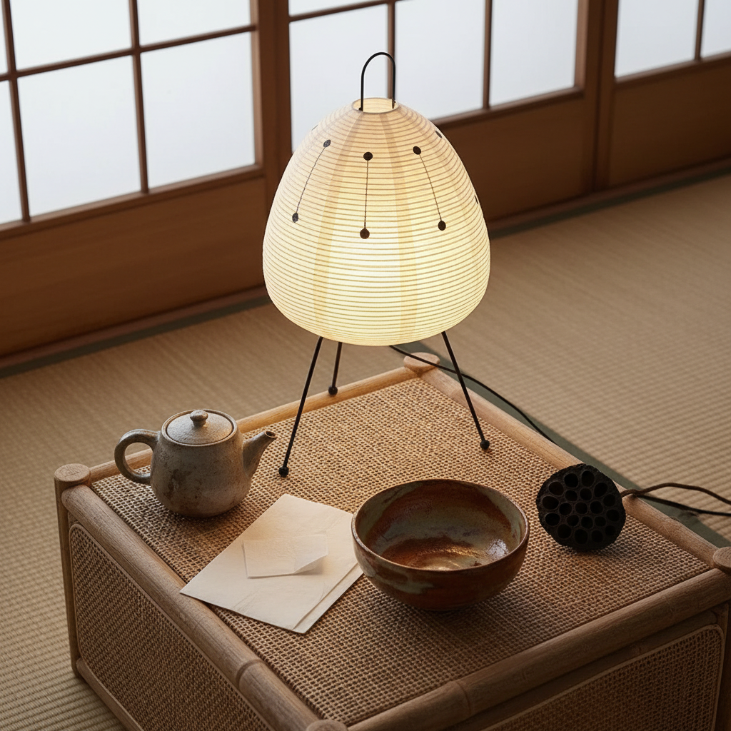 WabiSabiGlow | Serene Minimalist Rice Paper Ambient Light Lamp 11