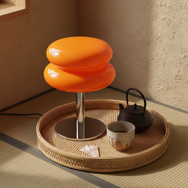 MacaronGlow | Elegant Colorful Glass Bedside Table Lamp for Ambient Lighting 6