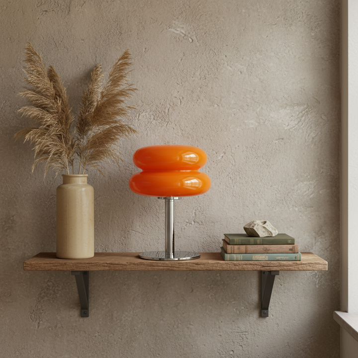 MacaronGlow | Elegant Colorful Glass Bedside Table Lamp for Ambient Lighting 3