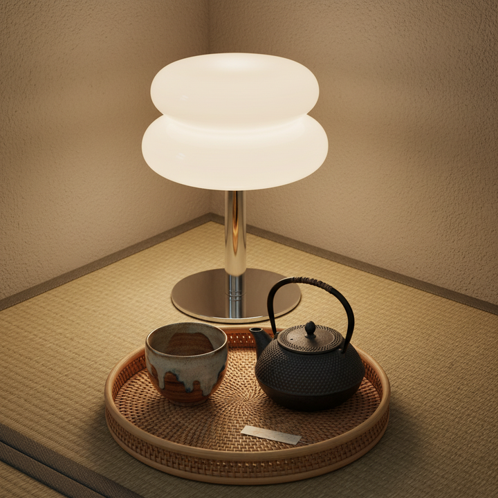 MacaronGlow | Elegant Colorful Glass Bedside Table Lamp for Ambient Lighting 10