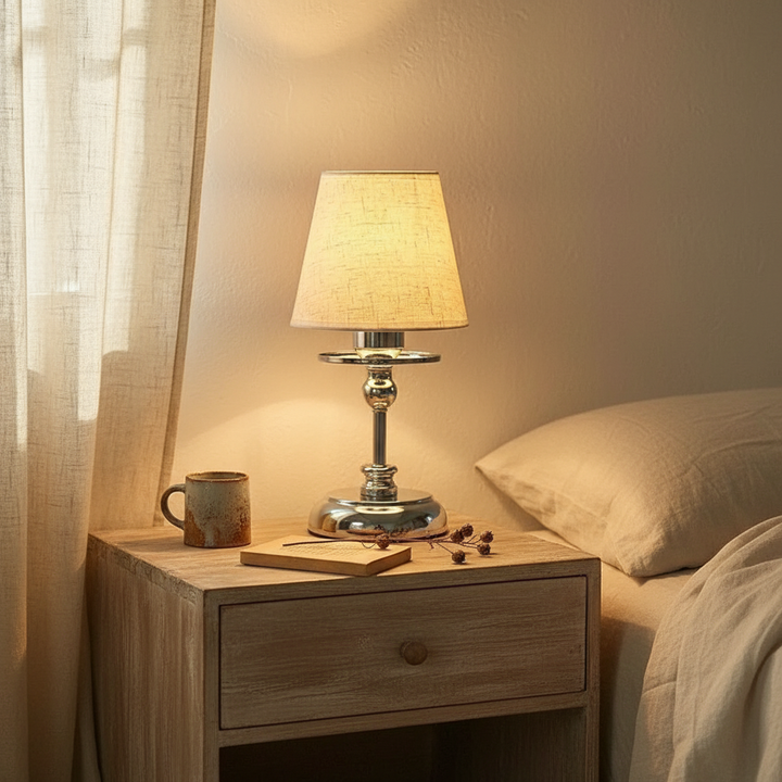 Retro Tri-Color Desk Lamp | Adjustable Brightness & Compact Design for Home Office or Bedside 4