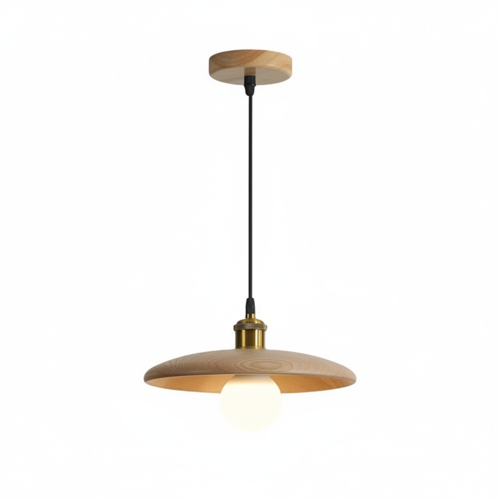 WoodenAura | Elegant Retro Wooden Pendant Light for Kitchen Lighting 1