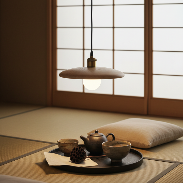 WoodenAura | Elegant Retro Wooden Pendant Light for Kitchen Lighting 3