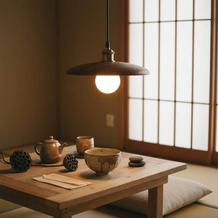 WoodenAura | Elegant Retro Wooden Pendant Light for Kitchen Lighting 7