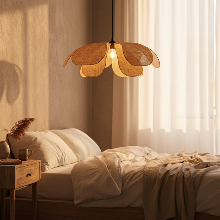 RattanGlow | Stylish Modern Hand-Woven Rattan Pendant Light Fixture 5