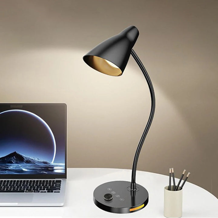 LED Desk Lamp Plug-In Knob Switch Five Level Dimming Desktop Reading Lamps Bedroom Dormitory Clip Type Iron Bedside Desk Light