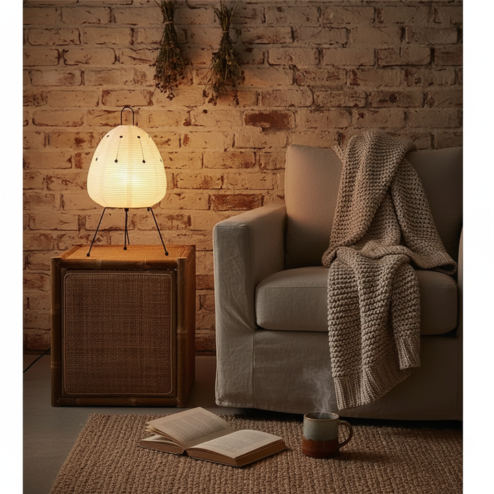 WabiSabiGlow | Serene Minimalist Rice Paper Ambient Light Lamp 14