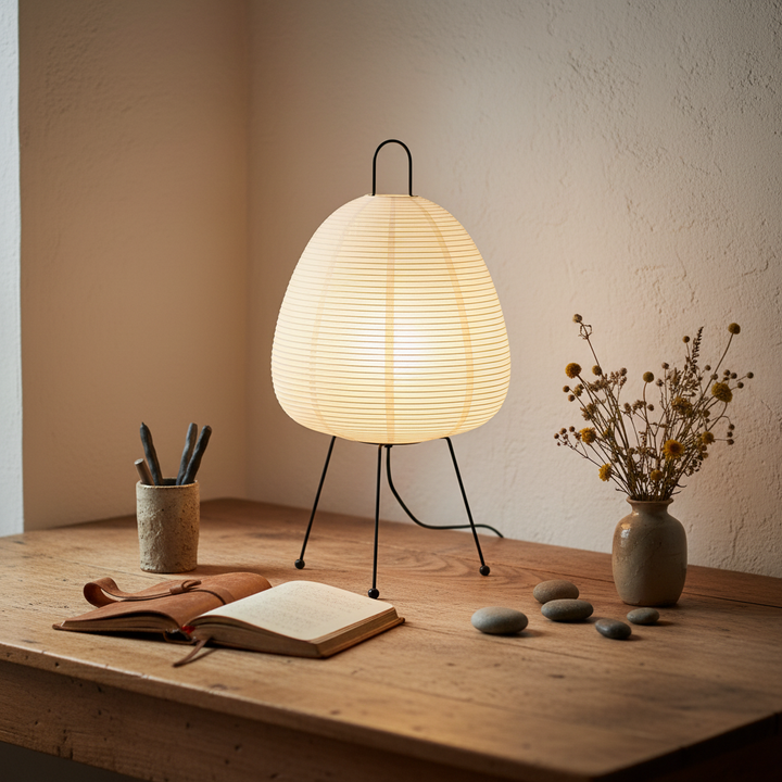 WabiSabiGlow | Serene Minimalist Rice Paper Ambient Light Lamp 7