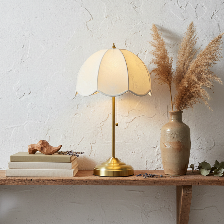 PetalGlow | Charming Vintage Mid-Century Table Lamp for Bedroom & Living Room 3