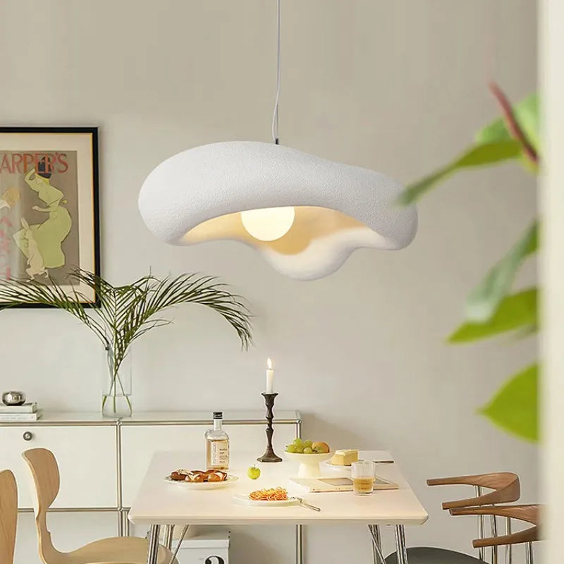 Dining Room Wabi Sabi G9 Led Pendant Lights New Creamy Style Suspend Lamp Bar Lustre Droplight Home Decor Hanging Lamps Fixture