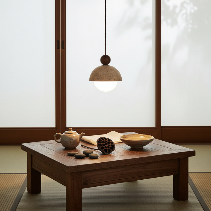 CavernLight | Elegant Yellow Travertine Kitchen Pendant Lighting Fixture 6