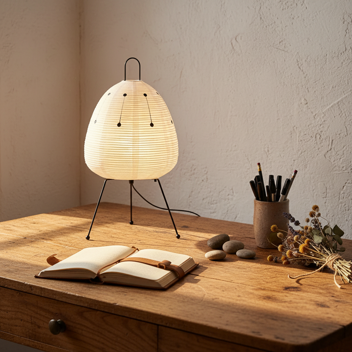 WabiSabiGlow | Serene Minimalist Rice Paper Ambient Light Lamp 10