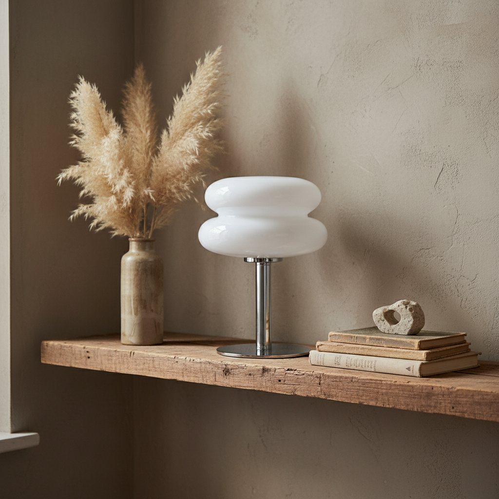 MacaronGlow | Elegant Colorful Glass Bedside Table Lamp for Ambient Lighting 9
