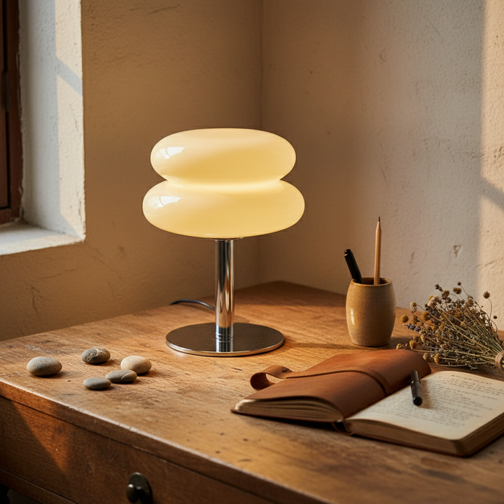MacaronGlow | Elegant Colorful Glass Bedside Table Lamp for Ambient Lighting 28