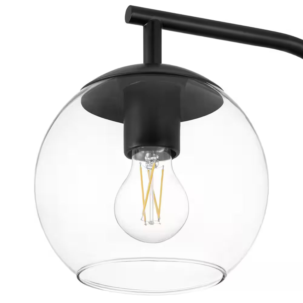21.5 In. Frazier Tablelamp Black Finisih Clear Glass Shade