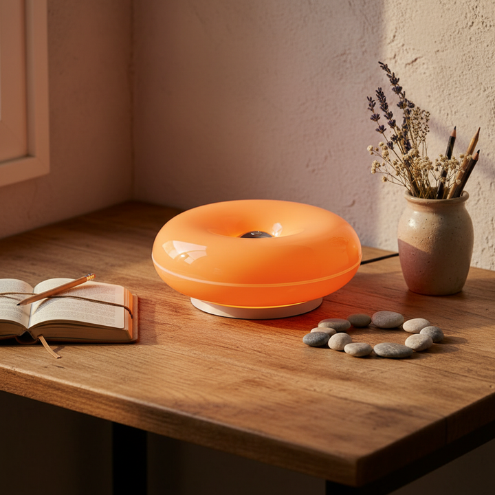 Cozy LED Table Lamp | Dimmable Donut Design for Ambient Bedroom Lighting 5