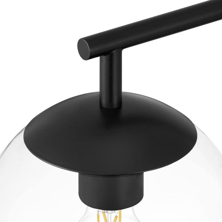 21.5 In. Frazier Tablelamp Black Finisih Clear Glass Shade