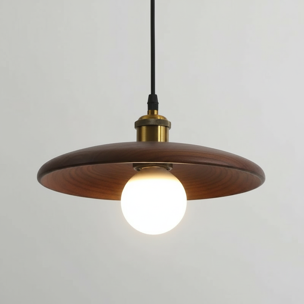 WoodenAura | Elegant Retro Wooden Pendant Light for Kitchen Lighting 6