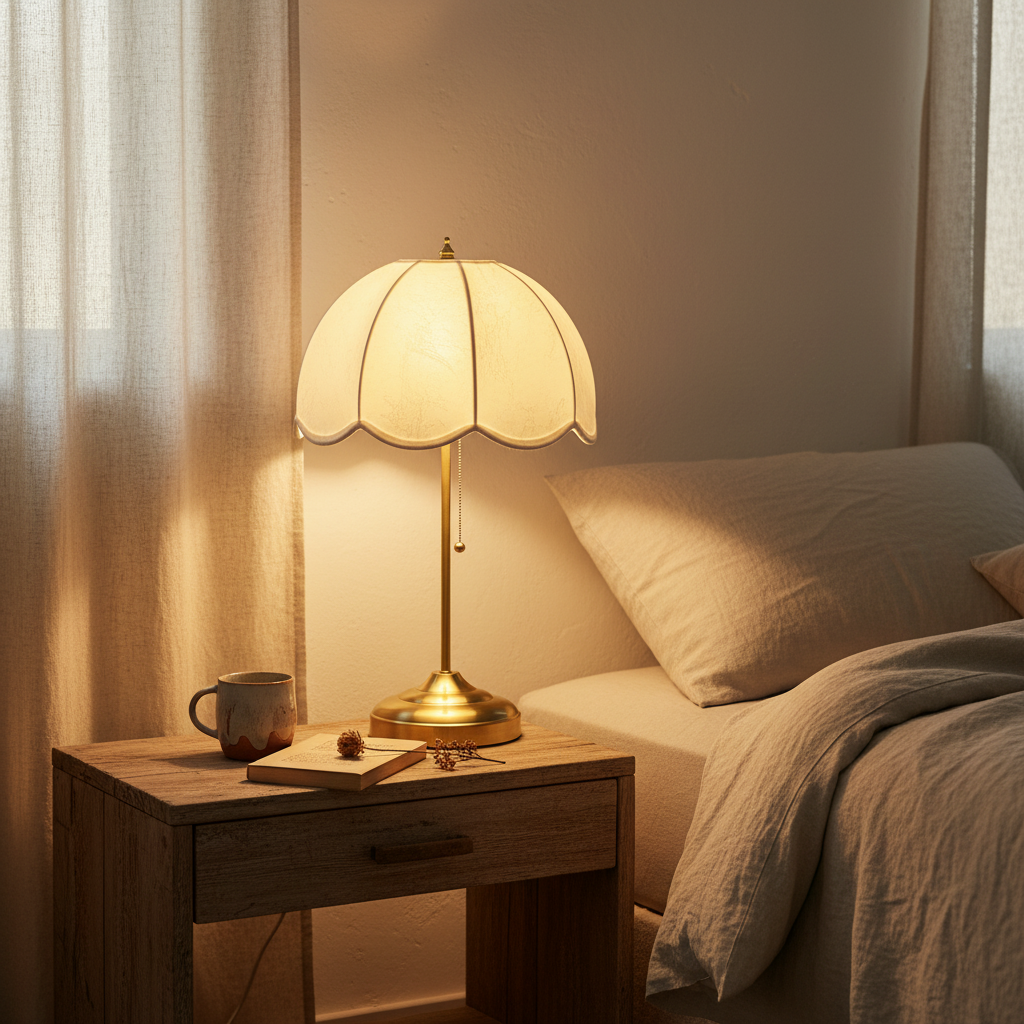 PetalGlow | Charming Vintage Mid-Century Table Lamp for Bedroom & Living Room 7